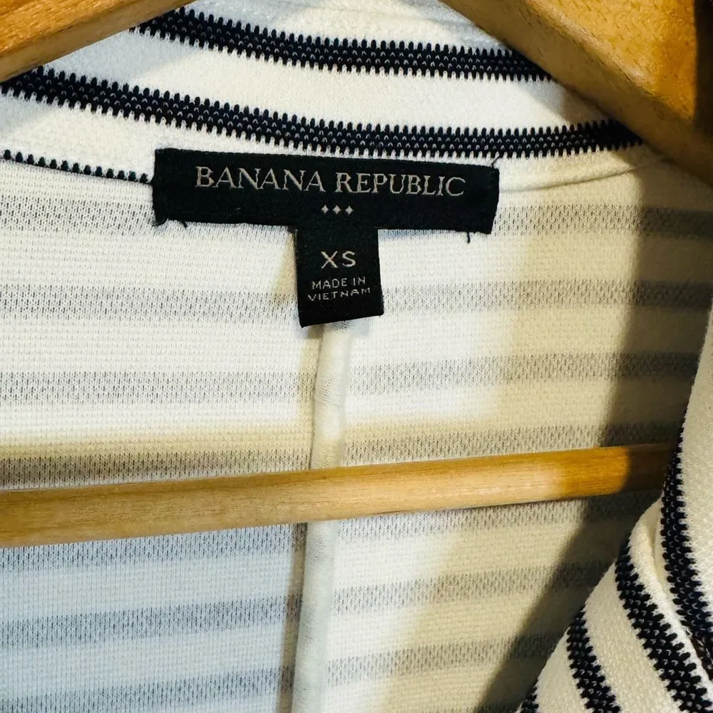 Banana Republic Striped Pea Coat in Black and White - Picture 5 of 9